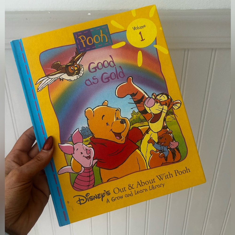 Vintage Disney's Out & About With Pooh Book Good As Gold Hard Cover